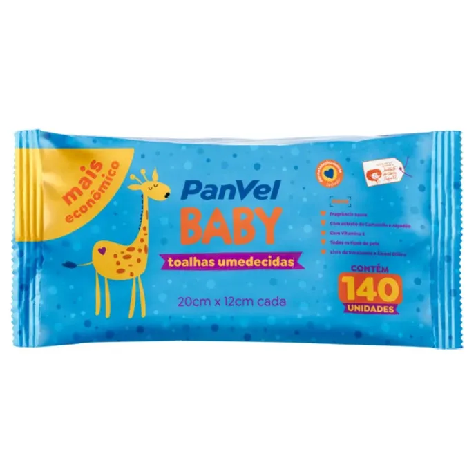 Pacote de Panvel Baby, 140 lenços, como aparece no anúncio